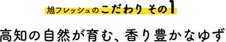 旭フレッシュのこだわり その1。高知の自然が育む、香り豊かなゆず